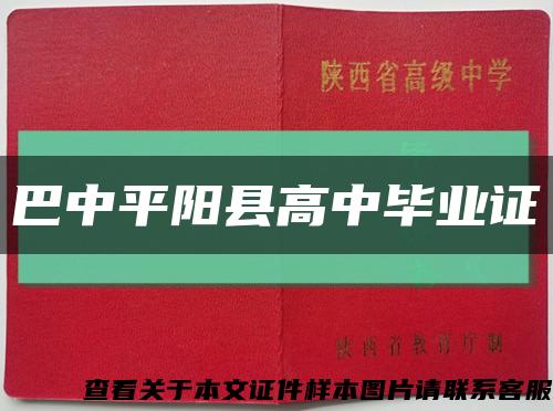 巴中平阳县高中毕业证缩略图