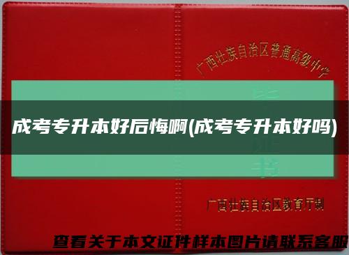 成考专升本好后悔啊(成考专升本好吗)缩略图