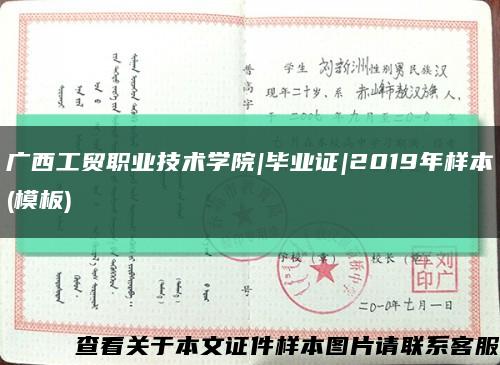 广西工贸职业技术学院|毕业证|2019年样本(模板)缩略图