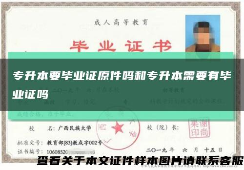 专升本要毕业证原件吗和专升本需要有毕业证吗缩略图