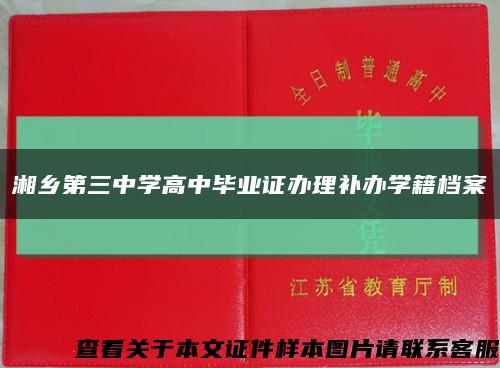 湘乡第三中学高中毕业证办理补办学籍档案缩略图