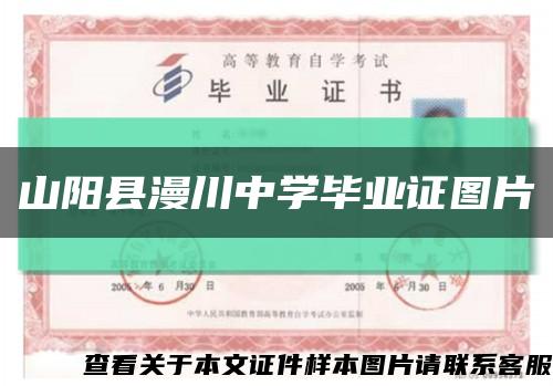 山阳县漫川中学毕业证图片缩略图