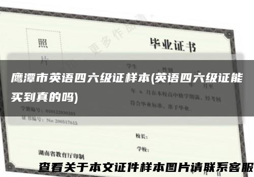 鹰潭市英语四六级证样本(英语四六级证能买到真的吗)缩略图