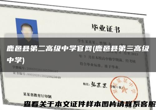 鹿邑县第二高级中学官网(鹿邑县第三高级中学)缩略图