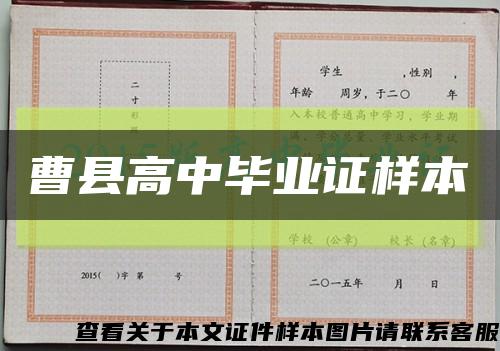 曹县高中毕业证样本缩略图