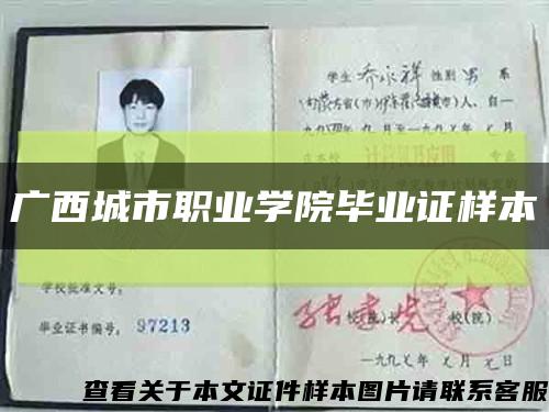 广西城市职业学院毕业证样本缩略图