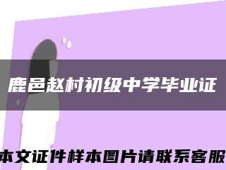 鹿邑赵村初级中学毕业证缩略图