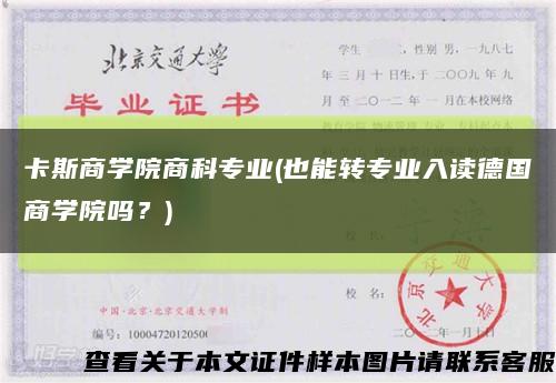 卡斯商学院商科专业(也能转专业入读德国商学院吗？)缩略图