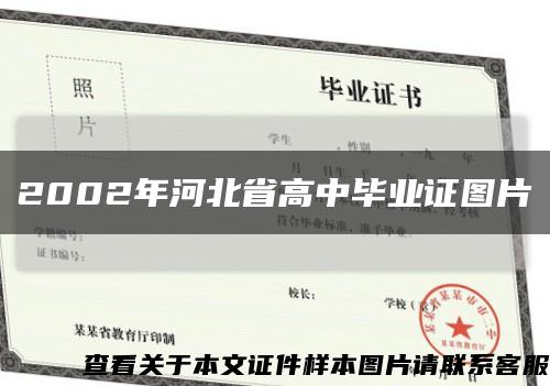 2002年河北省高中毕业证图片缩略图