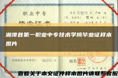 湘潭县第一职业中专技术学院毕业证样本图片缩略图