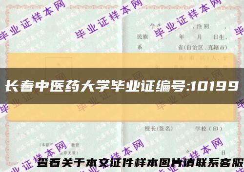 长春中医药大学毕业证编号:10199缩略图