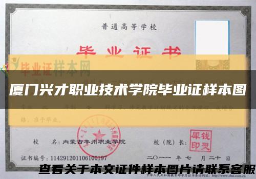 厦门兴才职业技术学院毕业证样本图缩略图