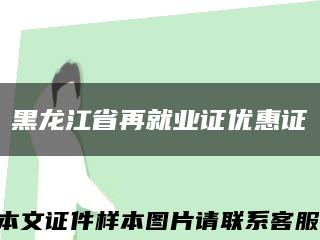 黑龙江省再就业证优惠证缩略图