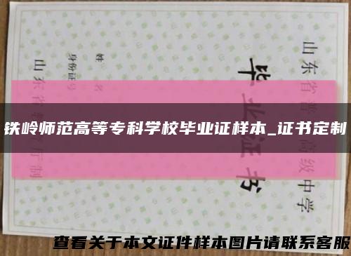 铁岭师范高等专科学校毕业证样本_证书定制缩略图