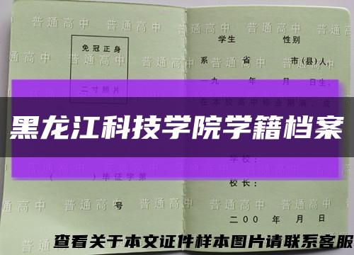黑龙江科技学院学籍档案缩略图