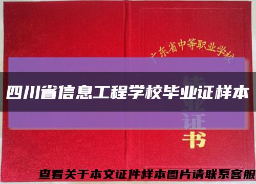 四川省信息工程学校毕业证样本缩略图