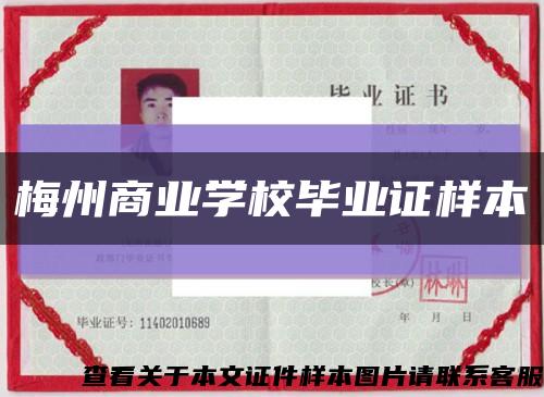 梅州商业学校毕业证样本缩略图