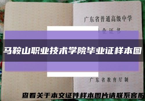 马鞍山职业技术学院毕业证样本图缩略图