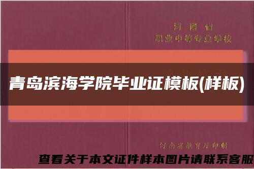 青岛滨海学院毕业证模板(样板)缩略图