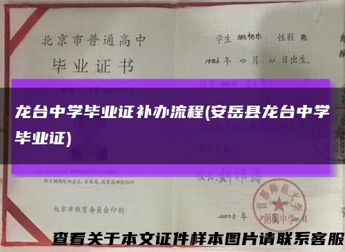 龙台中学毕业证补办流程(安岳县龙台中学毕业证)缩略图