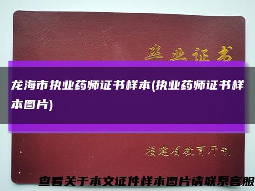 龙海市执业药师证书样本(执业药师证书样本图片)缩略图