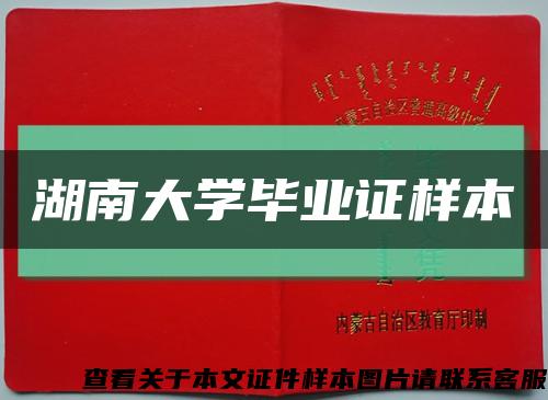 湖南大学毕业证样本缩略图