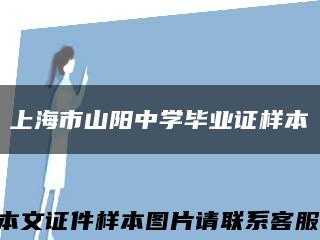 上海市山阳中学毕业证样本缩略图