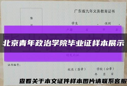 北京青年政治学院毕业证样本展示缩略图