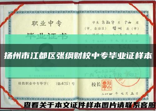 扬州市江都区张纲财校中专毕业证样本缩略图