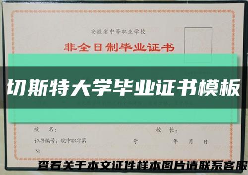 切斯特大学毕业证书模板缩略图