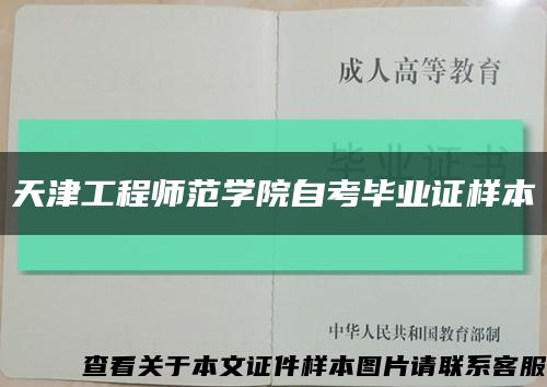 天津工程师范学院自考毕业证样本缩略图