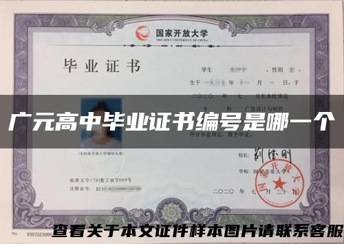 广元高中毕业证书编号是哪一个缩略图