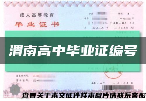 渭南高中毕业证编号缩略图