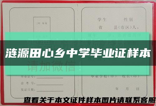 涟源田心乡中学毕业证样本缩略图