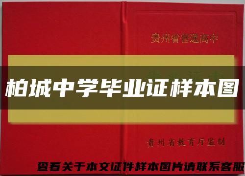 柏城中学毕业证样本图缩略图