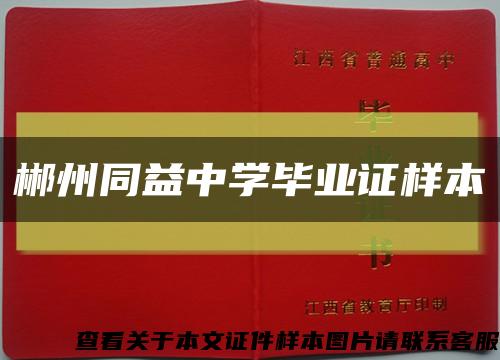 郴州同益中学毕业证样本缩略图