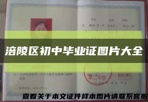 涪陵区初中毕业证图片大全缩略图