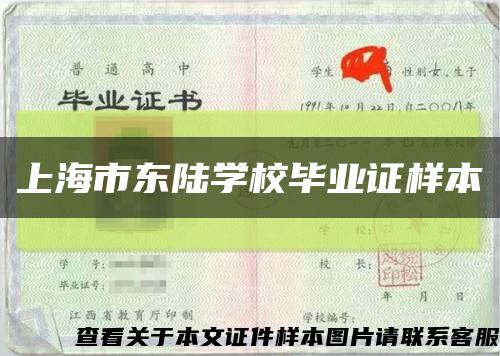 上海市东陆学校毕业证样本缩略图