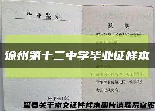 徐州第十二中学毕业证样本缩略图