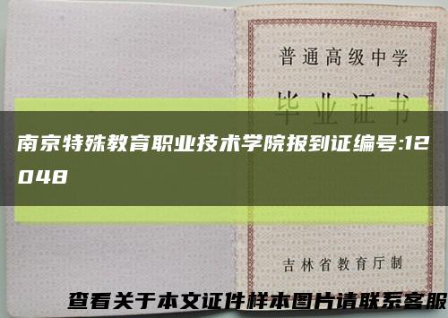 南京特殊教育职业技术学院报到证编号:12048缩略图