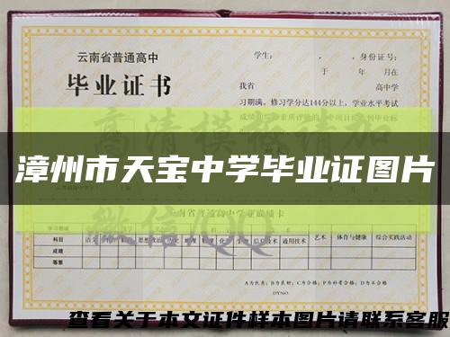 漳州市天宝中学毕业证图片缩略图