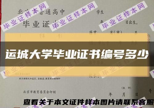 运城大学毕业证书编号多少缩略图