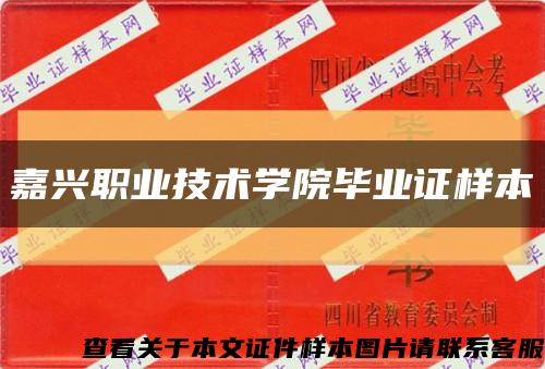 嘉兴职业技术学院毕业证样本缩略图