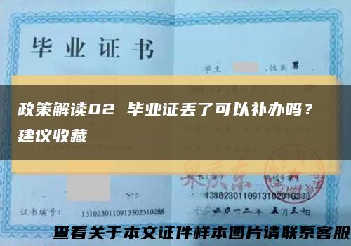 政策解读02 毕业证丢了可以补办吗？ 建议收藏缩略图