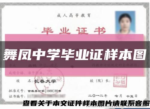 舞凤中学毕业证样本图缩略图