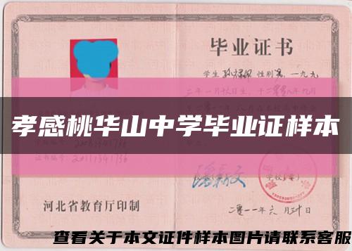 孝感桃华山中学毕业证样本缩略图