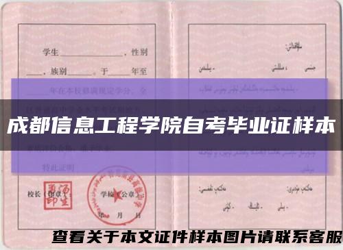 成都信息工程学院自考毕业证样本缩略图