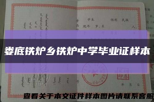娄底铁炉乡铁炉中学毕业证样本缩略图