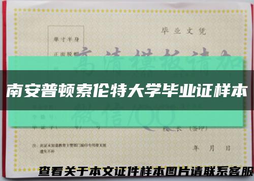 南安普顿索伦特大学毕业证样本缩略图
