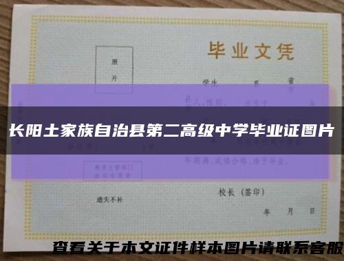 长阳土家族自治县第二高级中学毕业证图片缩略图